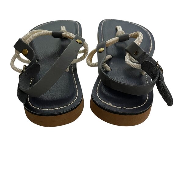 Kino Cordones Navy Rope Flip Flops Strap Sandals-6 - Picture 8 of 11